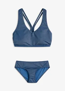 Bikini brassière (ens. 2 pces) aspect jean, bonprix