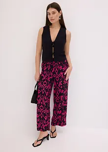 Pantalon large et imprimé en viscose fluide, bonprix