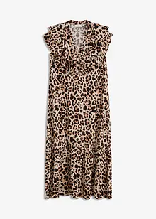 Robe midi avec volants en crêpe texturé, bonprix