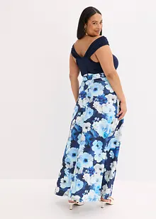Robe à col Bardot, drapée et ceinturée, bonprix