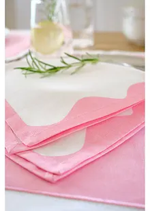 Lot de 2 serviettes de table en coton avec bordure contrastante, bonprix