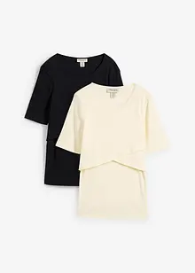 Lot de 2 T-shirts de grossesse et d’allaitement 100% coton, bonprix
