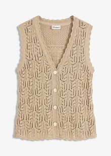 Gilet sans manches en maille ajourée, bonprix