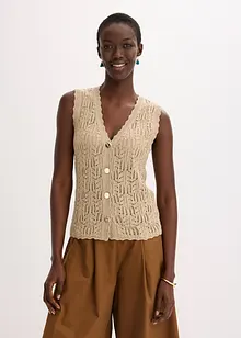 Gilet sans manches en maille ajourée, bonprix