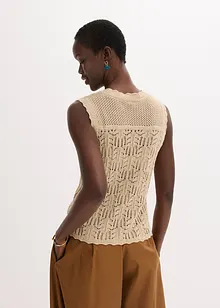 Gilet sans manches en maille ajourée, bonprix
