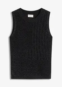 Top en maille ajourée avec fibres métallisées, bonprix