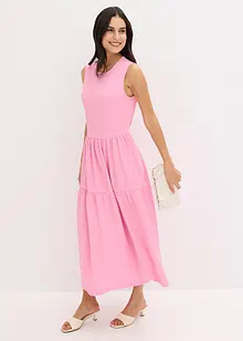 Robe midi en jersey texturé avec découpe dos, bonprix