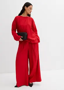 Pantalon palazzo en crépon de viscose mélangée, bonprix
