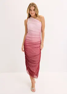 Robe col asymétrique en mesh, doublée, bonprix