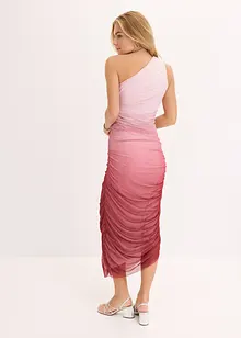 Robe col asymétrique en mesh, doublée, bonprix