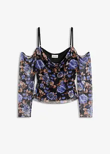 Haut col Bardot en mesh, bonprix