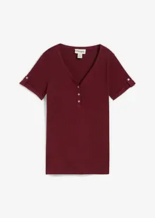 T-shirt col tunisien 100% coton, bonprix