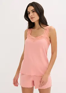Pyjashort avec empiècement dentelle, bonprix