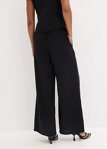 Pantalon palazzo texturé en viscose mélangée, bonprix