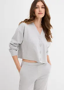 Sweat zippé en viscose mélangée un peu brillante, bonprix