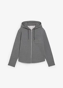 Sweat zippé à capuche en matière néoprène douce, bonprix