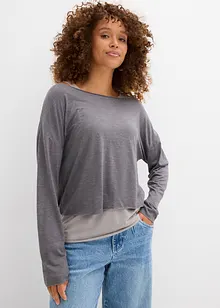Top et T-shirt manches longues en jersey (ens. 2 pces), bonprix