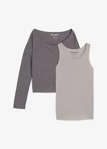Top et T-shirt manches longues en jersey (ens. 2 pces), bonprix
