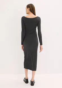 Robe midi froncée sur les côtés contenant du cachemire, bonprix