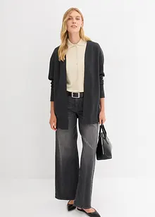 Long gilet molletonné en coton mélangé, bonprix