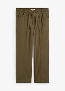 Pantalon taille extensible classique en coton léger, droit, bonprix