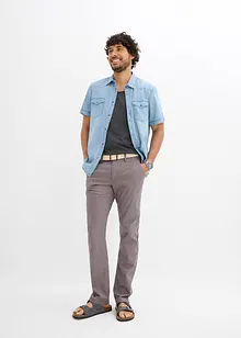 Pantalon chino droit avec taille élastique et ceinture, regular, bonprix