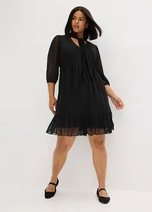 Robe en jersey mesh à col lavallière, bonprix
