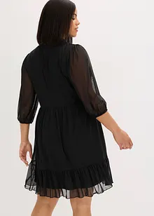 Robe en jersey mesh à col lavallière, bonprix