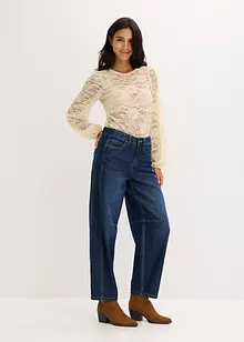 T-shirt court en dentelle extensible, bonprix