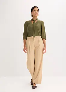 Blouse en mesh à col lavallière, bonprix