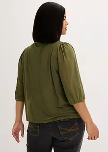 Blouse en mesh à col lavallière, bonprix
