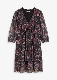 Robe en jersey et mesh à volants, bonprix