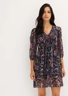 Robe en jersey et mesh à volants, bonprix