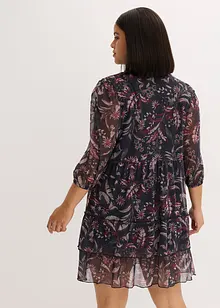 Robe en jersey et mesh à volants, bonprix