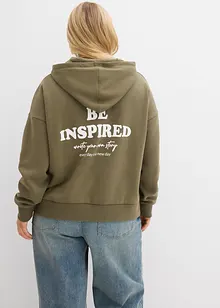 Sweat à capuche en coton mélangé, bonprix