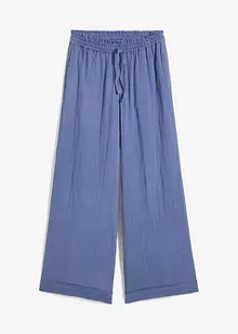 Pantalon taille élastiquée en légère gaze de coton, bonprix