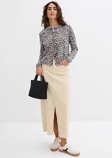 Gilet en fine maille à motif léopard, bonprix