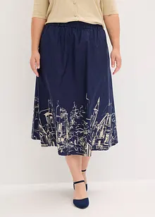 Jupe midi en popeline de coton, bonprix