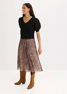 Jupe midi en mesh doux, bonprix