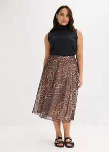 Jupe midi en mesh doux, bonprix