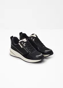 Sneakers Tamaris stylée en matière brillante et détails aspect serpent et verni, Tamaris