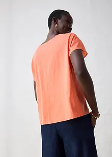 T-shirt avec soie et empiècement tissé, bonprix
