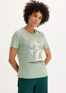 T-shirt avec imprimé brillant, bonprix