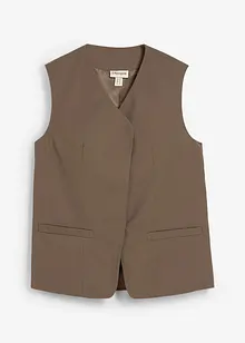 Gilet sans manches long à texture twill, bonprix