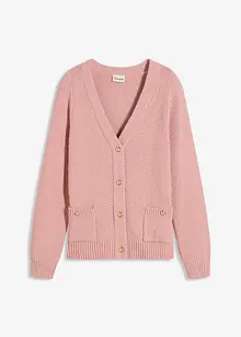Gilet en maille chinée avec boutons dorés, bonprix