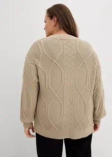 Gilet en maille torsadée, bonprix