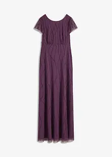 Robe longue en tulle avec perles brodées, bonprix