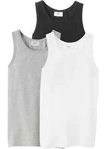 Lot de 3 débardeurs en coton doux  et extensible, bonprix