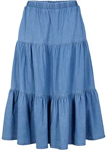 Jupe étagée en jean, bonprix