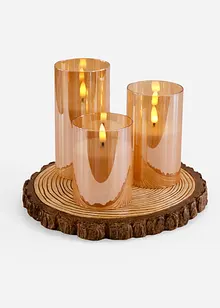 Figurines déco avec bougies LED (ens. 3 pces), bonprix